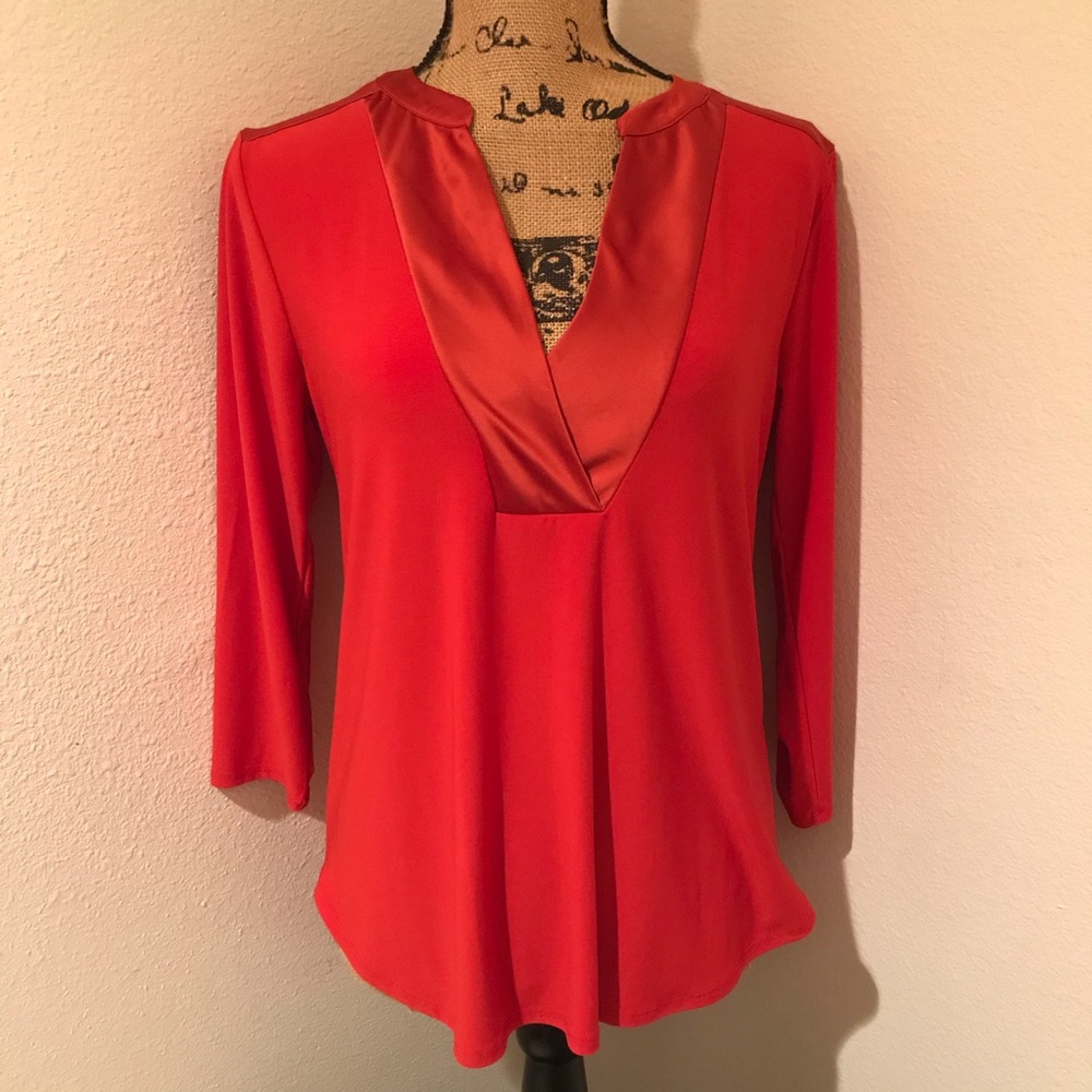 Cato Womens Tangerine Blouse-Small